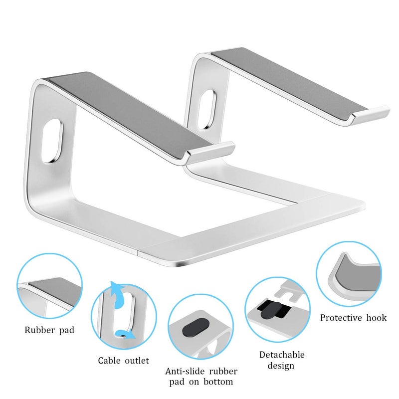 Orionstar Laptop Stand Portable Aluminum Laptop Riser Compatible with Mac MacBook Air Pro 10 to 15.6 Inch Notebook Computer, Detachable Ergonomic Elevator Holder, Silver - Image 3